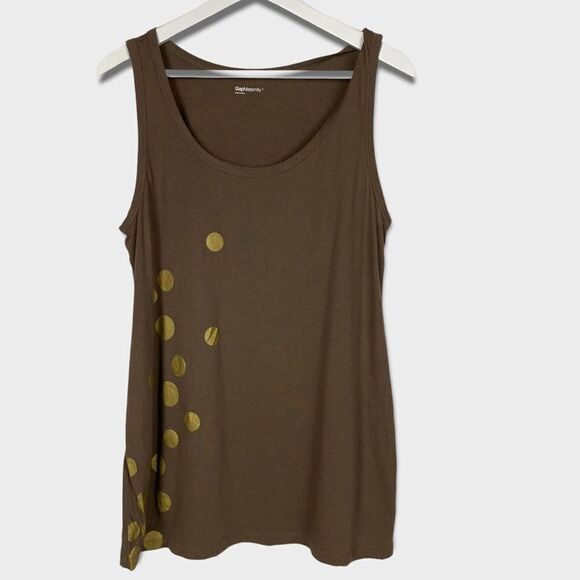 Gap Maternity Brown Tank with Gold Dots size Large - Picture 1 of 4